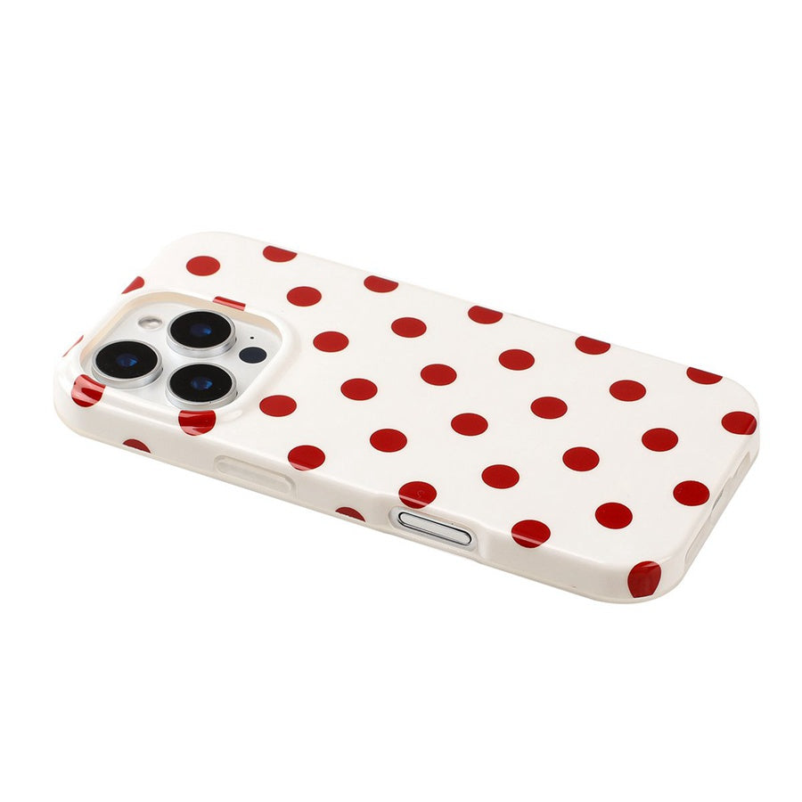For iPhone 13 Pro Max Case Retro Polka Dot IMD TPU Full Coverage Phone Protective Cover