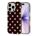 For iPhone 13 Pro Max Case Retro Polka Dot IMD TPU Full Coverage Phone Protective Cover