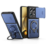 For Motorola Signature 5G / Edge 70 Ultra 5G Case with Slide Lens Cover Rotatable Kickstand Shockproof TPU + PC Phone Shell
