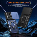 For Motorola Signature 5G / Edge 70 Ultra 5G Case with Slide Lens Cover Rotatable Kickstand Shockproof TPU + PC Phone Shell