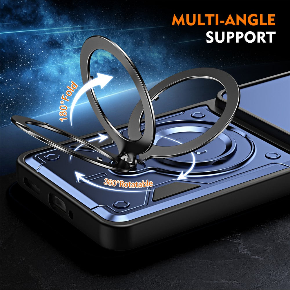 For Motorola Signature 5G / Edge 70 Ultra 5G Case with Slide Lens Cover Rotatable Kickstand Shockproof TPU + PC Phone Shell