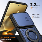 For Motorola Signature 5G / Edge 70 Ultra 5G Case with Slide Lens Cover Rotatable Kickstand Shockproof TPU + PC Phone Shell