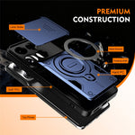 For Motorola Signature 5G / Edge 70 Ultra 5G Case with Slide Lens Cover Rotatable Kickstand Shockproof TPU + PC Phone Shell