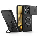For Motorola Signature 5G / Edge 70 Ultra 5G Case with Slide Lens Cover Rotatable Kickstand Shockproof TPU + PC Phone Shell