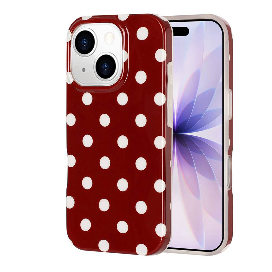 For iPhone 14 Plus / iPhone 15 Plus Case Retro Polka Dot IMD TPU Full Coverage Phone Protective Cover