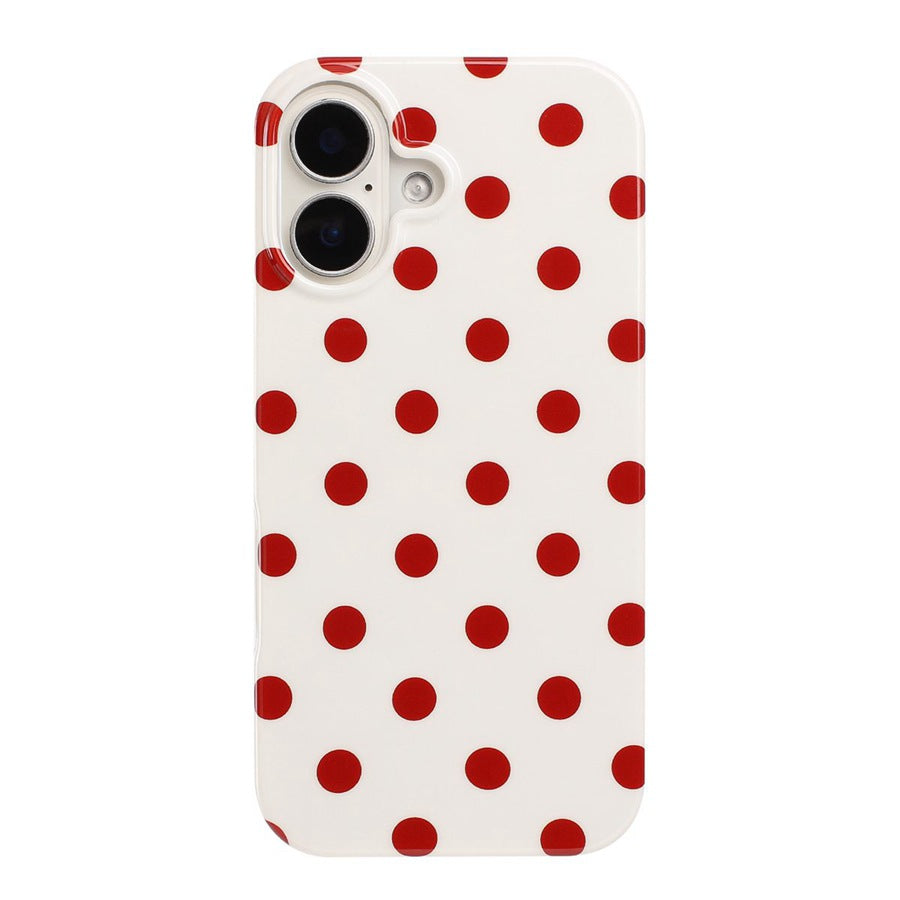 For iPhone 16 Plus Case Retro Polka Dot IMD TPU Full Coverage Phone Protective Cover