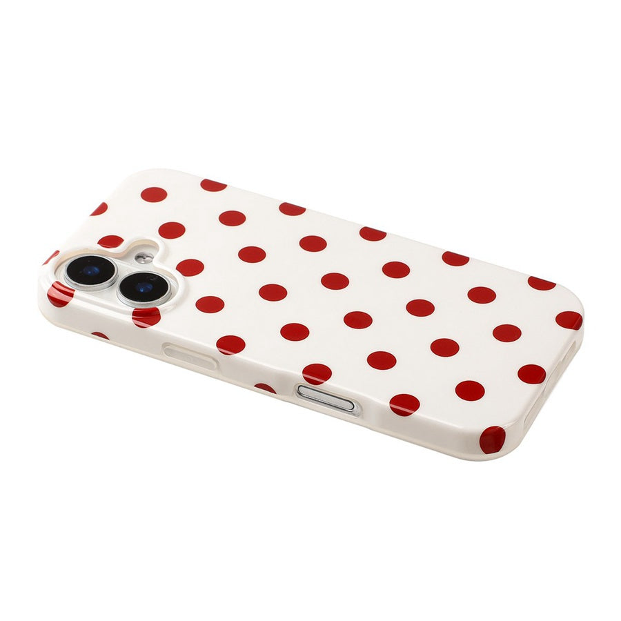 For iPhone 16 Plus Case Retro Polka Dot IMD TPU Full Coverage Phone Protective Cover