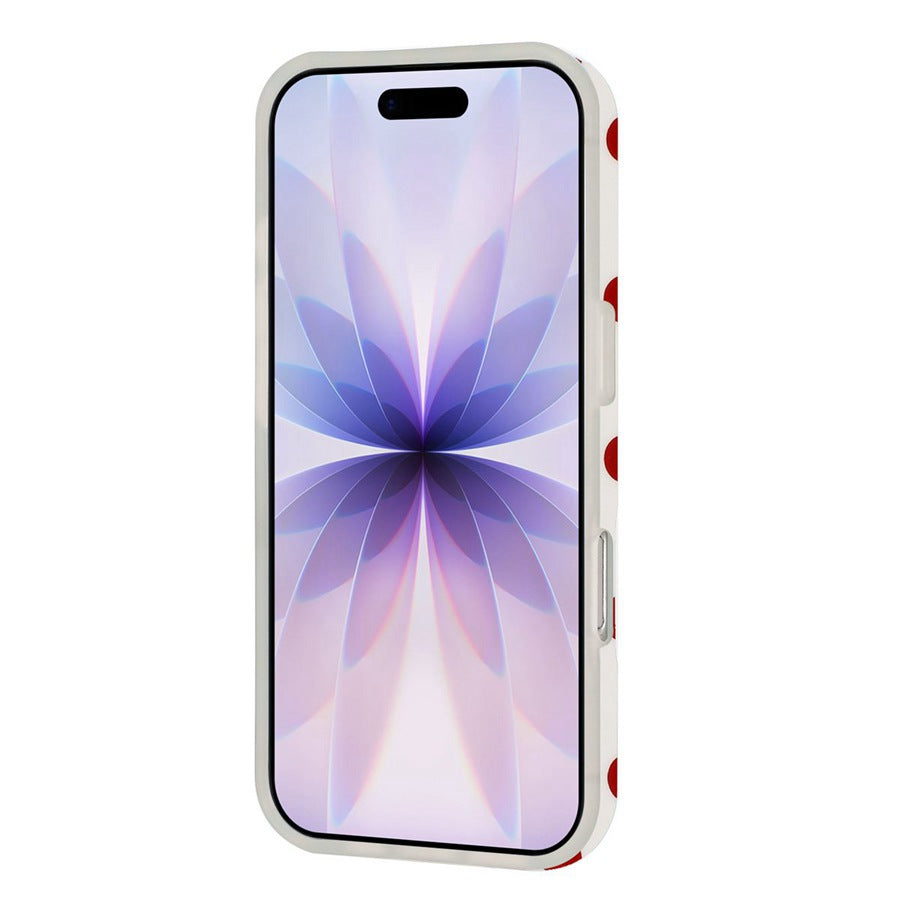 For iPhone 16 Plus Case Retro Polka Dot IMD TPU Full Coverage Phone Protective Cover
