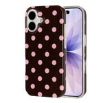 For iPhone 16 Plus Case Retro Polka Dot IMD TPU Full Coverage Phone Protective Cover