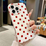 For iPhone 15 Pro Case Retro Polka Dot IMD TPU Full Coverage Phone Protective Cover