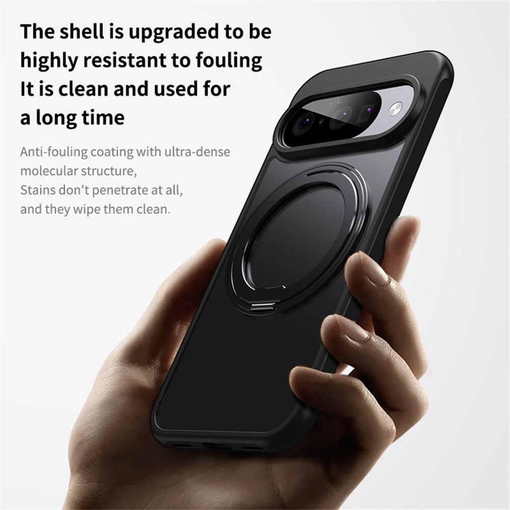 Til Google Pixel 11 / Pixel 11 Pro Cover Roterende Støtteben PC + TPU Hud-følelse Telefoncover