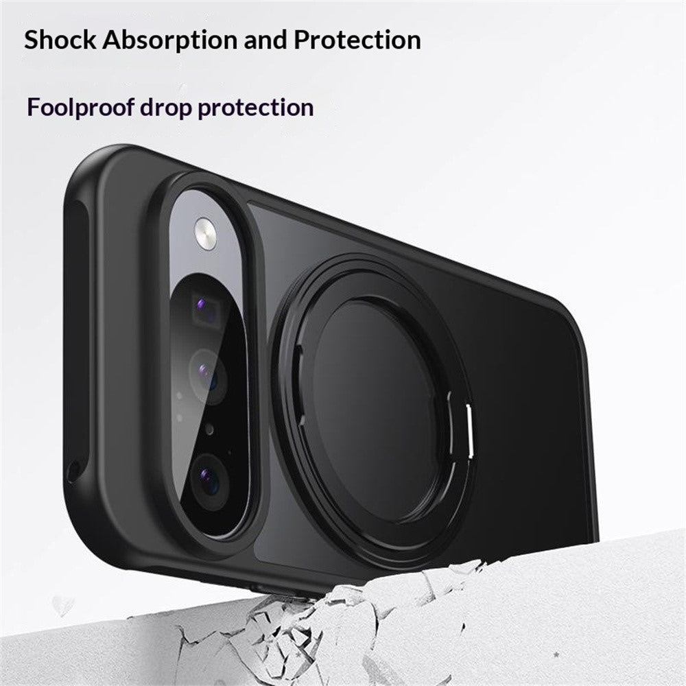 Til Google Pixel 11 / Pixel 11 Pro Cover Roterende Støtteben PC + TPU Hud-følelse Telefoncover
