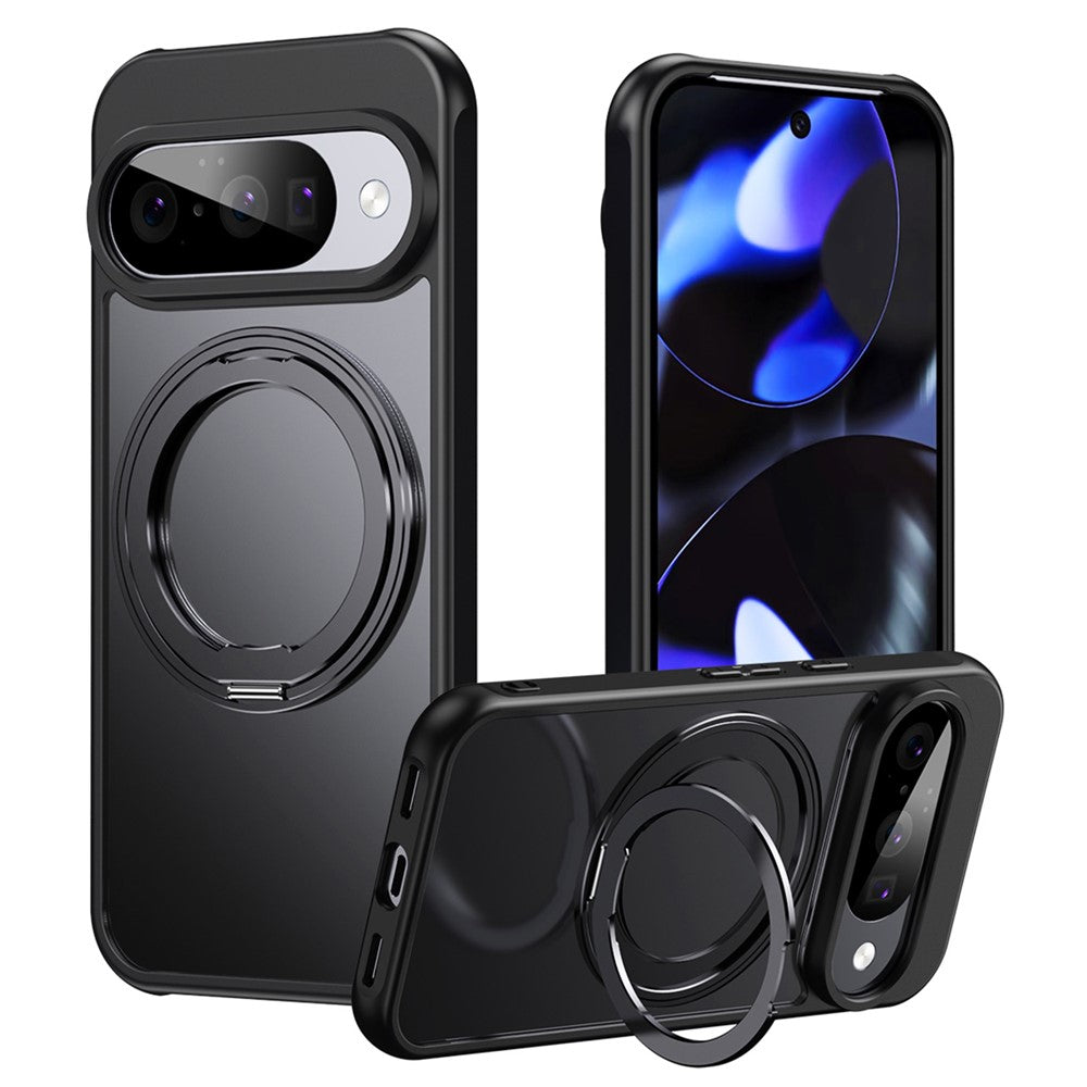 For Google Pixel 11 Pro XL Case Rotating Kickstand PC + TPU Skin-Feel Phone Cover