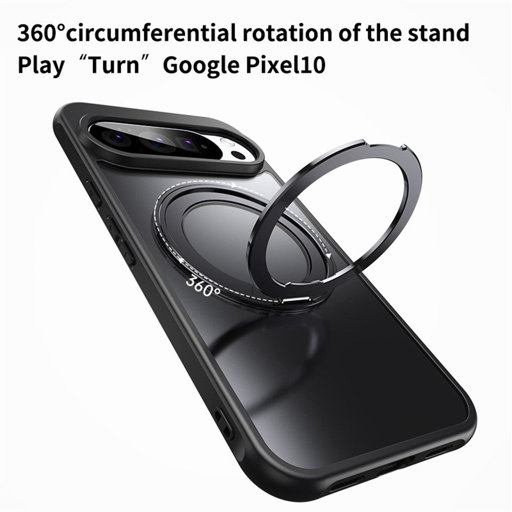 For Google Pixel 11 Pro XL Case Rotating Kickstand PC + TPU Skin-Feel Phone Cover