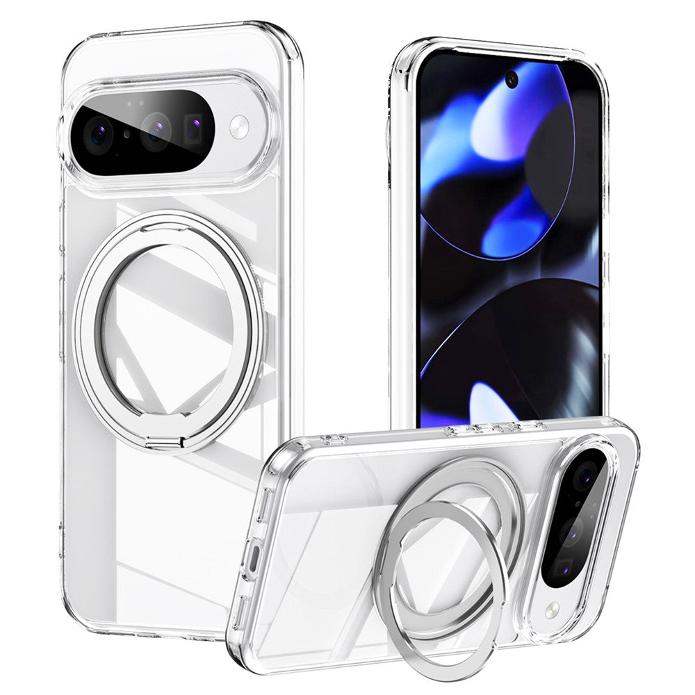 For Google Pixel 11 Pro XL Case Rotating Kickstand PC + TPU Skin-Feel Phone Cover