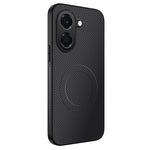 WANLONFENG til Honor X7e 4G TQ Series magnetisk etui med kulfibertekstur PC TPU telefoncover