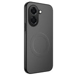 WANLONFENG for Honor X7e 4G TQ Series Magnetic Case Carbon Fiber Texture PC TPU Phone Cover