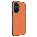 WANLONFENG til Honor X7e 4G TQ Series magnetisk etui med kulfibertekstur PC TPU telefoncover