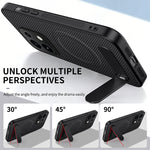 WANLONFENG for Oppo Reno16 FS 5G / Oppo Reno16 F 5G QT Series Magnetic Case Kickstand Carbon Fiber Texture PC TPU Phone Cover