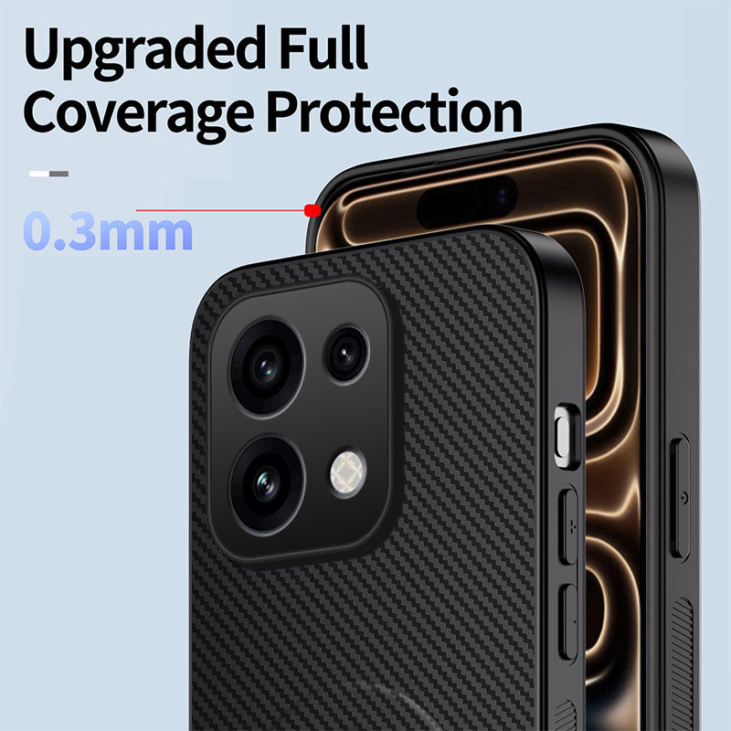 WANLONFENG for Oppo Reno16 FS 5G / Oppo Reno16 F 5G QT Series Magnetic Case Kickstand Carbon Fiber Texture PC TPU Phone Cover