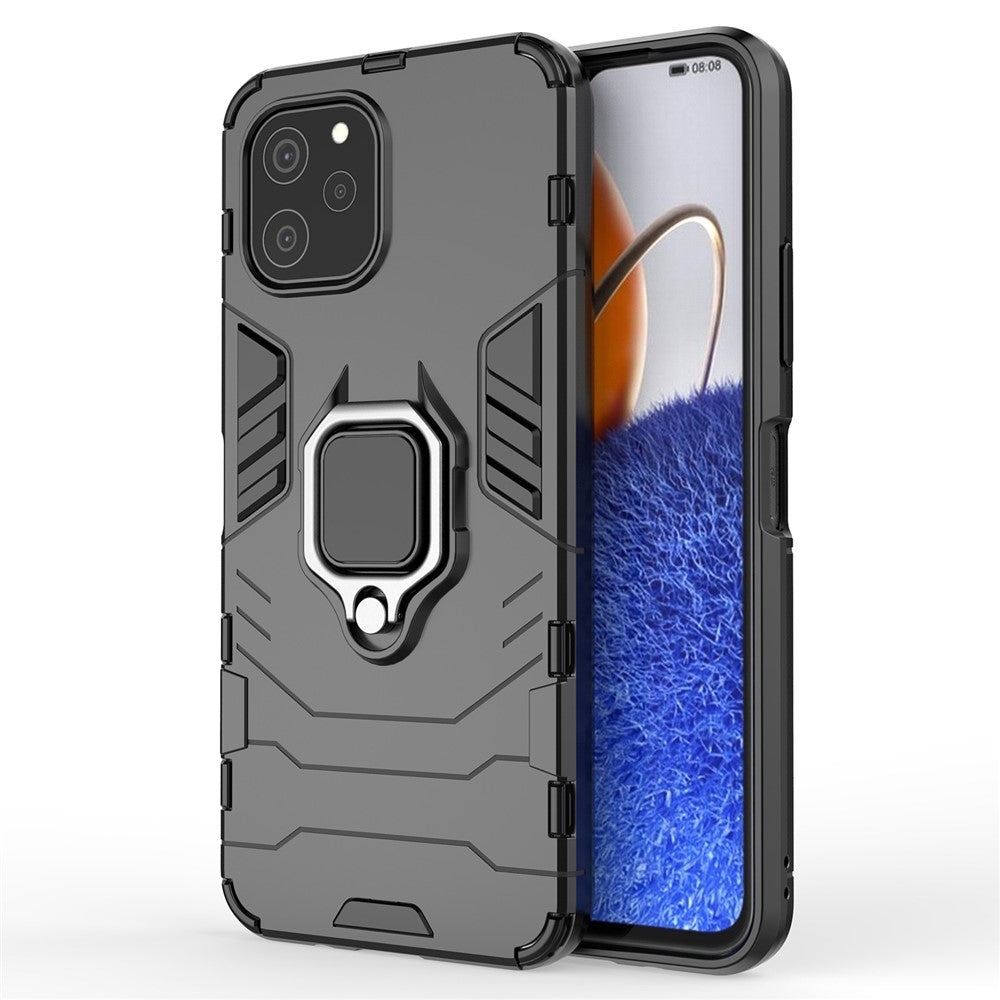 Huawei Nova Y61 4G Ring Kickstand Stötdämpande mobilskal PC+TPU Mobilmobilskydd