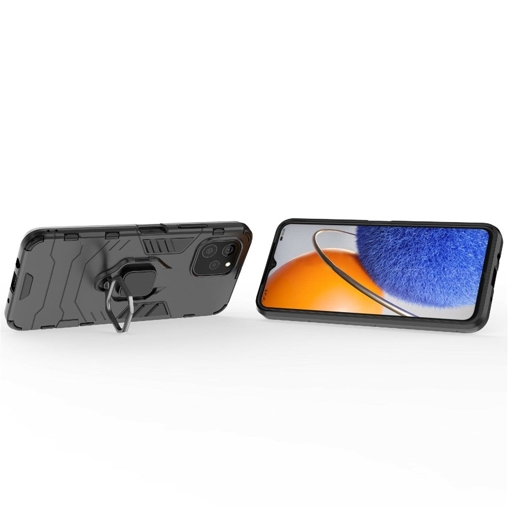 For Huawei nova Y61 4G Ring Kickstand Shock Absorbing Phone Case PC+TPU Mobile Phone Cover