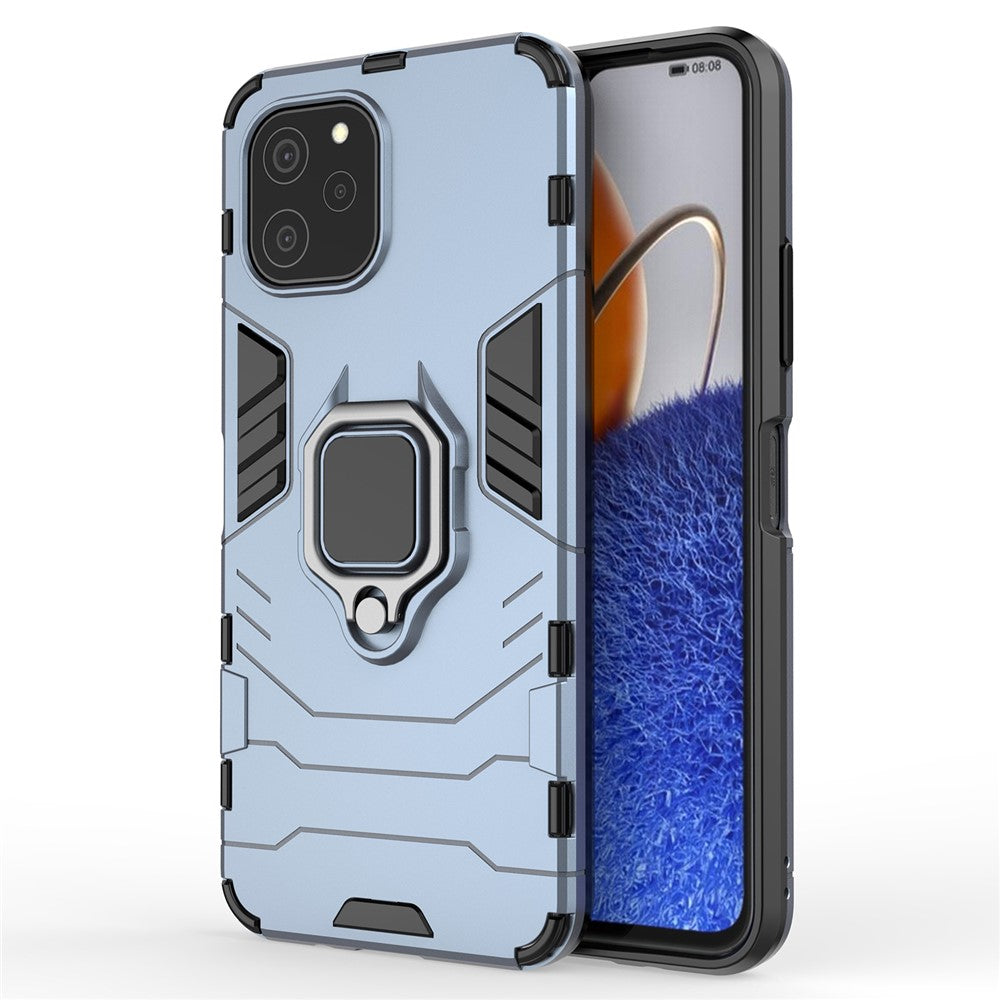 Huawei Nova Y61 4G Ring Kickstand Stötdämpande mobilskal PC+TPU Mobilmobilskydd