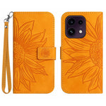 For Oppo Reno16 FS 5G / Oppo Reno16 F 5G Case Sunflower Imprint Leather Wallet Phone Cover with Wrist Strap