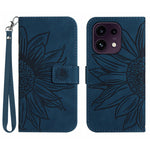 For Oppo Reno16 FS 5G / Oppo Reno16 F 5G Case Sunflower Imprint Leather Wallet Phone Cover with Wrist Strap