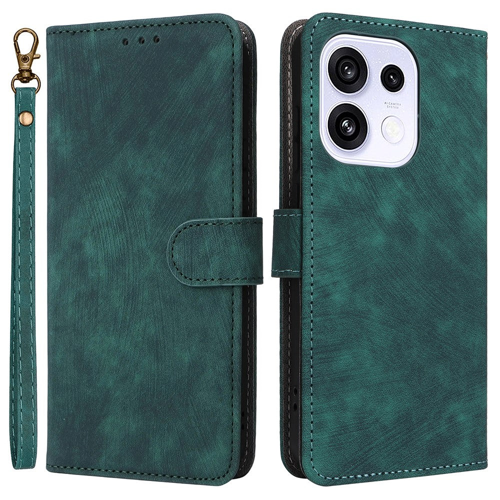 Wallet Case for Oppo Reno16 5G (Global) / Reno16 Pro 5G (Global) / Reno16 5G (China) RFID Blocking PU Leather Phone Cover Stand with Strap