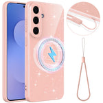 For Samsung Galaxy S26 FE Magnetic Case Glitter TPU Shockproof Phone Cover with Lanyard