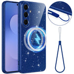 For Samsung Galaxy S26 FE Magnetic Case Glitter TPU Shockproof Phone Cover with Lanyard