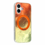 For iPhone 17 Case Rotating Ring Kickstand Aurora Gradient TPU Shockproof Phone Cover