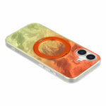 For iPhone 17 Case Rotating Ring Kickstand Aurora Gradient TPU Shockproof Phone Cover