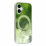 For iPhone 17 Case Rotating Ring Kickstand Aurora Gradient TPU Shockproof Phone Cover