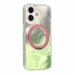 For iPhone 17 Case Rotating Ring Kickstand Aurora Gradient TPU Shockproof Phone Cover