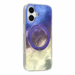 For iPhone 17 Case Rotating Ring Kickstand Aurora Gradient TPU Shockproof Phone Cover
