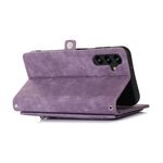 For Samsung Galaxy S26 FE Case Zipper Pocket 9 Card Slots PU Leather Phone Cover with Wrist Strap