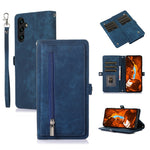 For Samsung Galaxy S26 FE Case Zipper Pocket 9 Card Slots PU Leather Phone Cover with Wrist Strap