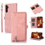 For Samsung Galaxy S26 FE Case Zipper Pocket 9 Card Slots PU Leather Phone Cover with Wrist Strap