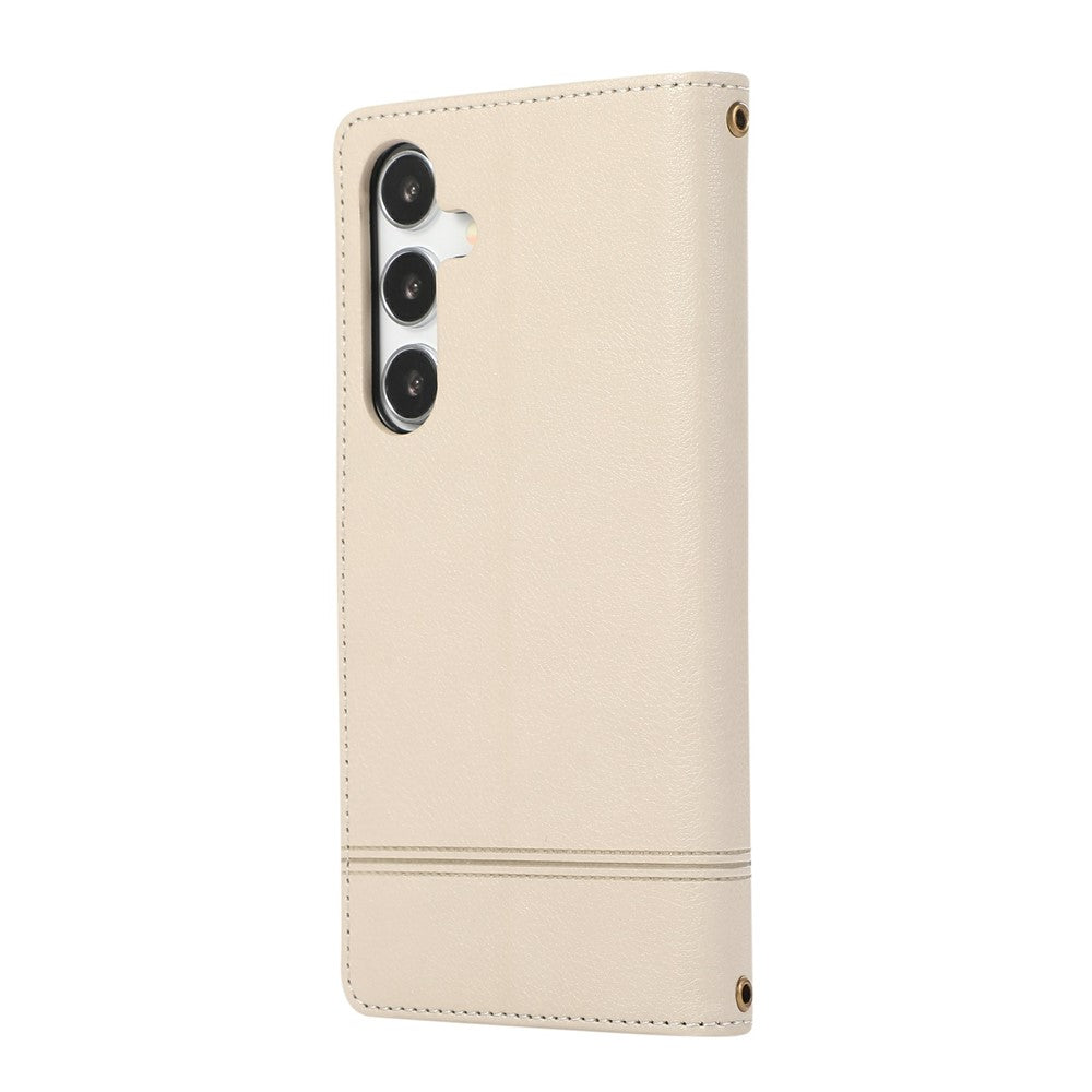 Til Samsung Galaxy S26 FE Cover TPU PU Læder Folio Flip Stødsikkert Telefoncover med Spejl