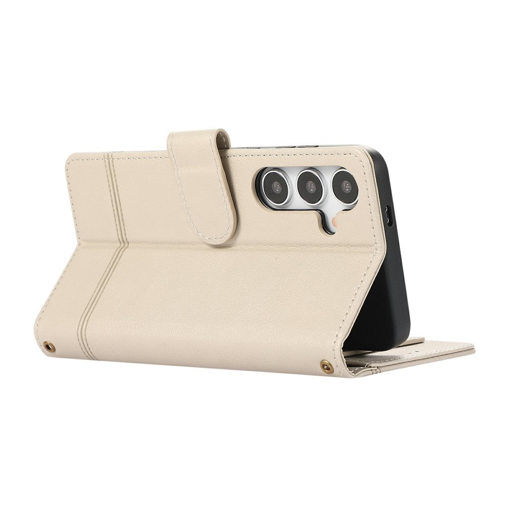 Til Samsung Galaxy S26 FE Cover TPU PU Læder Folio Flip Stødsikkert Telefoncover med Spejl