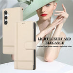 Til Samsung Galaxy S26 FE Cover TPU PU Læder Folio Flip Stødsikkert Telefoncover med Spejl