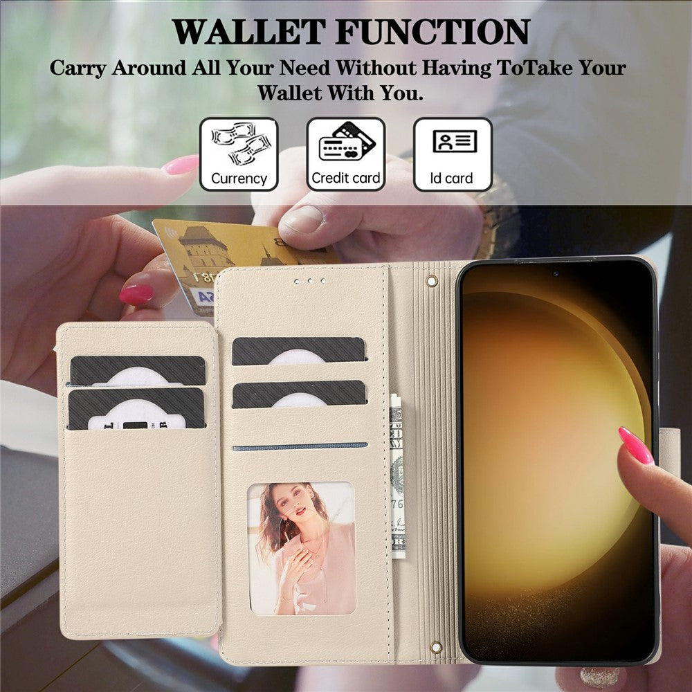 Til Samsung Galaxy S26 FE Cover TPU PU Læder Folio Flip Stødsikkert Telefoncover med Spejl