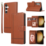 Til Samsung Galaxy S26 FE Cover TPU PU Læder Folio Flip Stødsikkert Telefoncover med Spejl