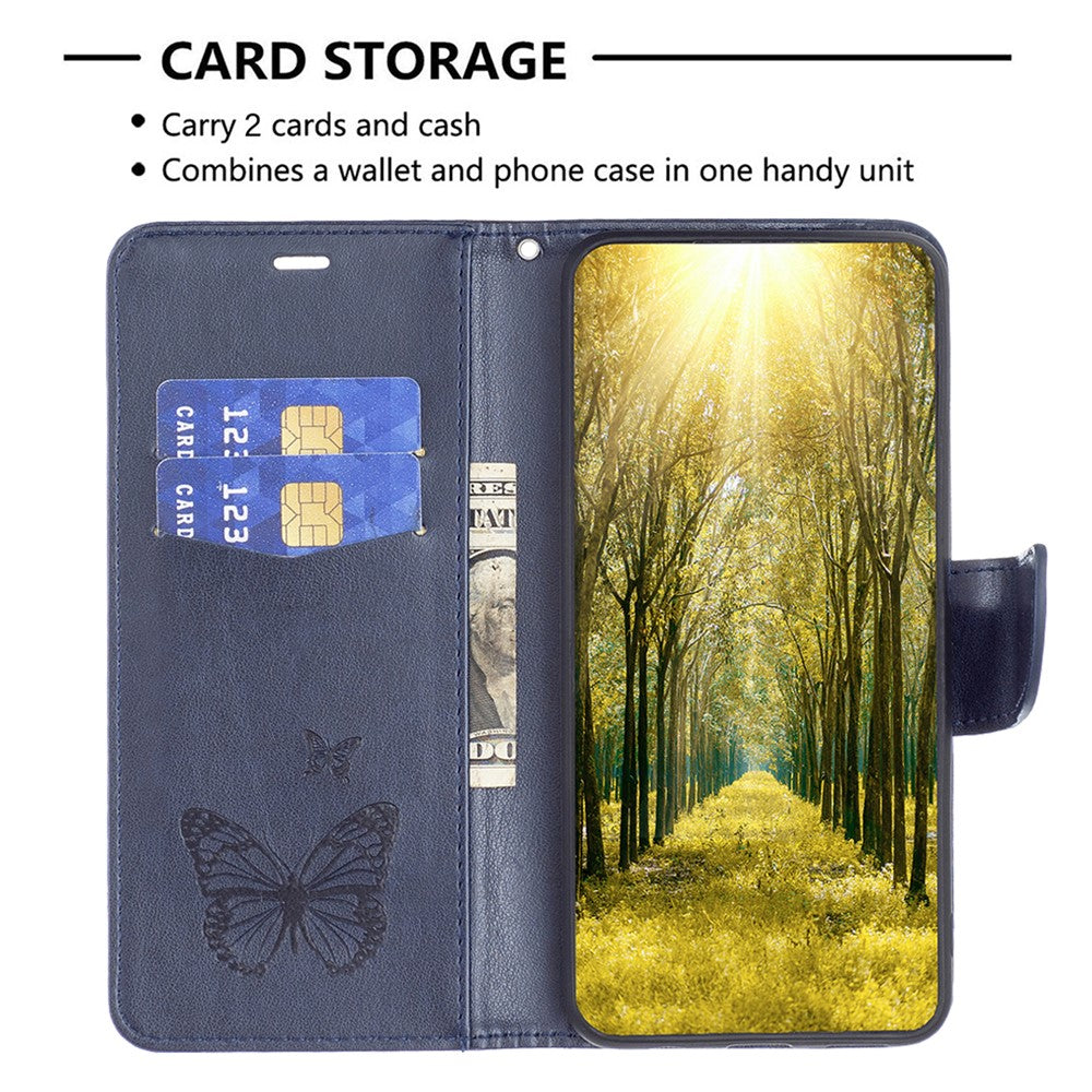 For Xiaomi 13 Pro 5G Wallet Case Imprinted Butterflies Leather Phone Cover with Strap