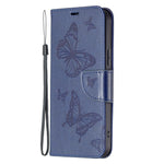 For Xiaomi 13 Pro 5G Wallet Case Imprinted Butterflies Leather Phone Cover with Strap