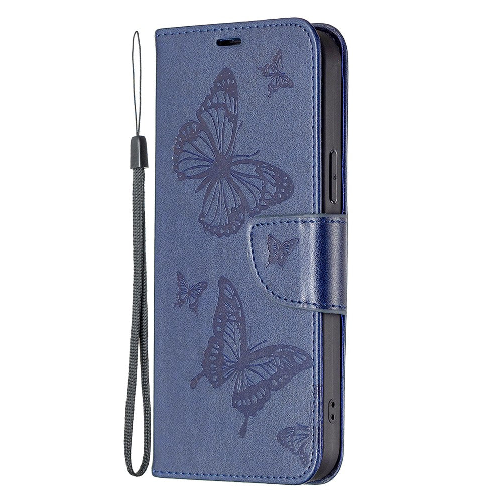 For Xiaomi 13 Pro 5G Wallet Case Imprinted Butterflies Leather Phone Cover with Strap