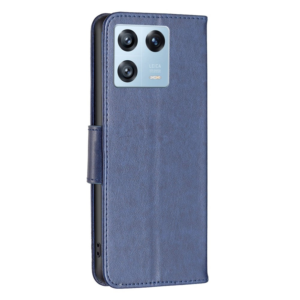 For Xiaomi 13 Pro 5G Wallet Case Imprinted Butterflies Leather Phone Cover with Strap
