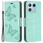 For Xiaomi 13 Pro 5G Wallet Case Imprinted Butterflies Leather Phone Cover with Strap